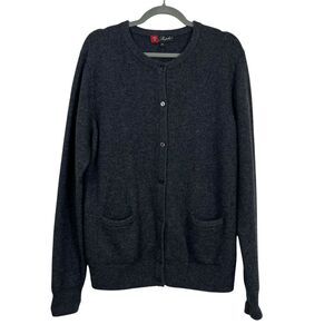 Shephe Sweater Womens Extra Large Gray Charcoal Chasmere Cardigan Kurt Cobain